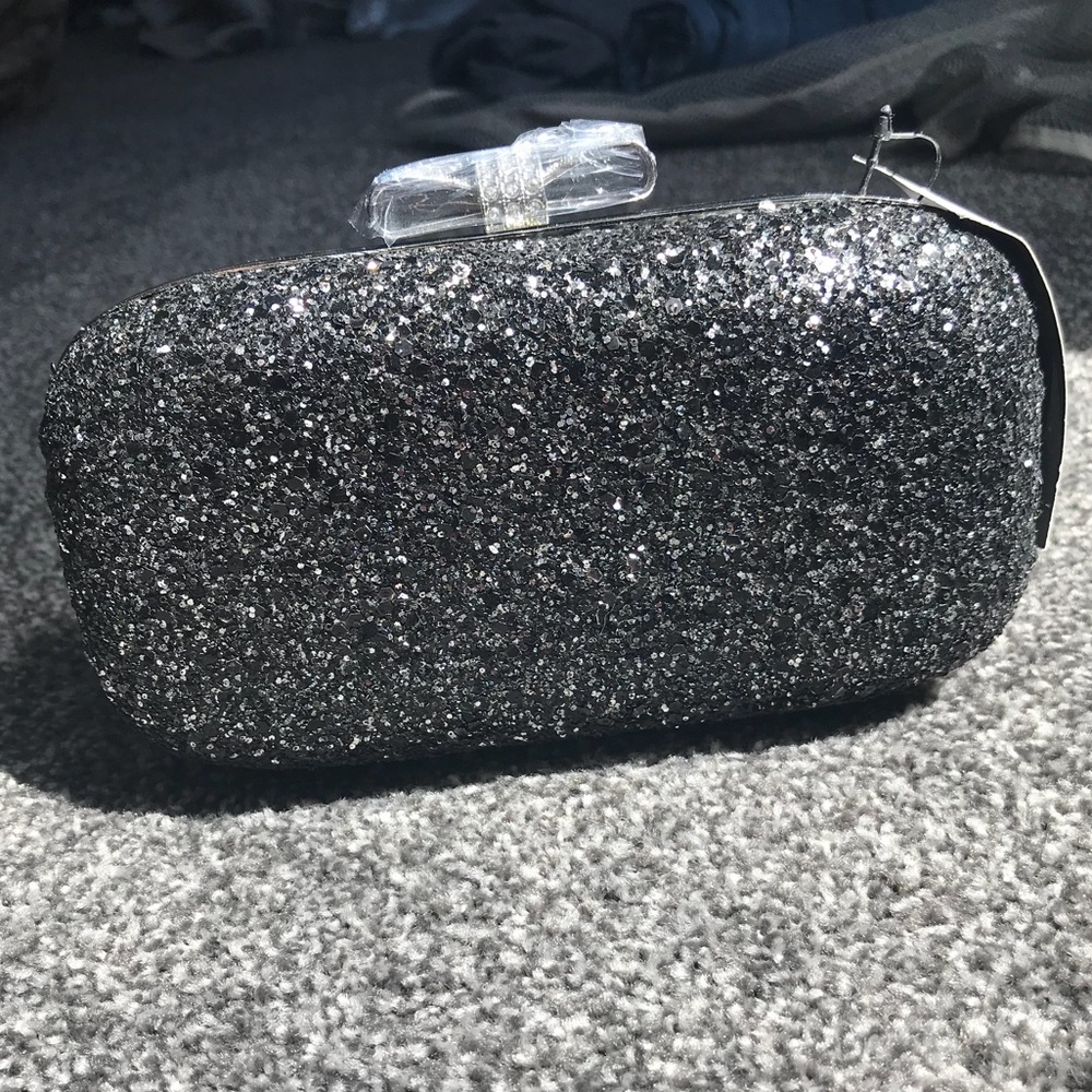 NWT black sparkle clutch
